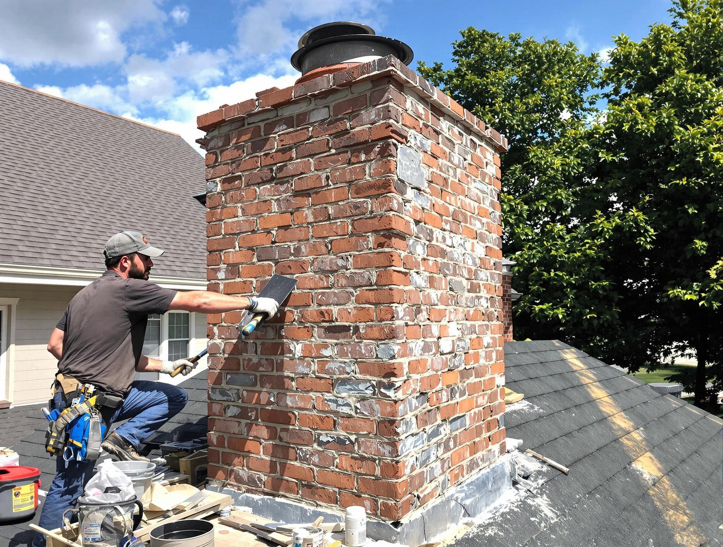 Completed chimney rebuild by Cullman Chimney Sweep in Cullman, AL