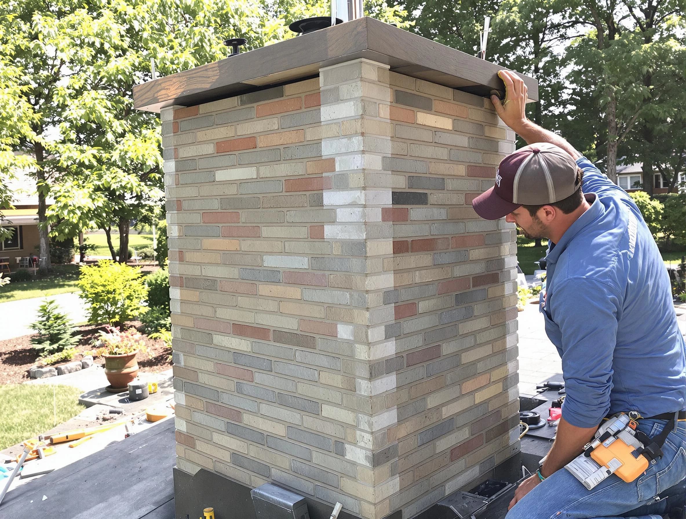 Cullman Chimney Sweep completing a modern chimney remodel in Cullman, AL