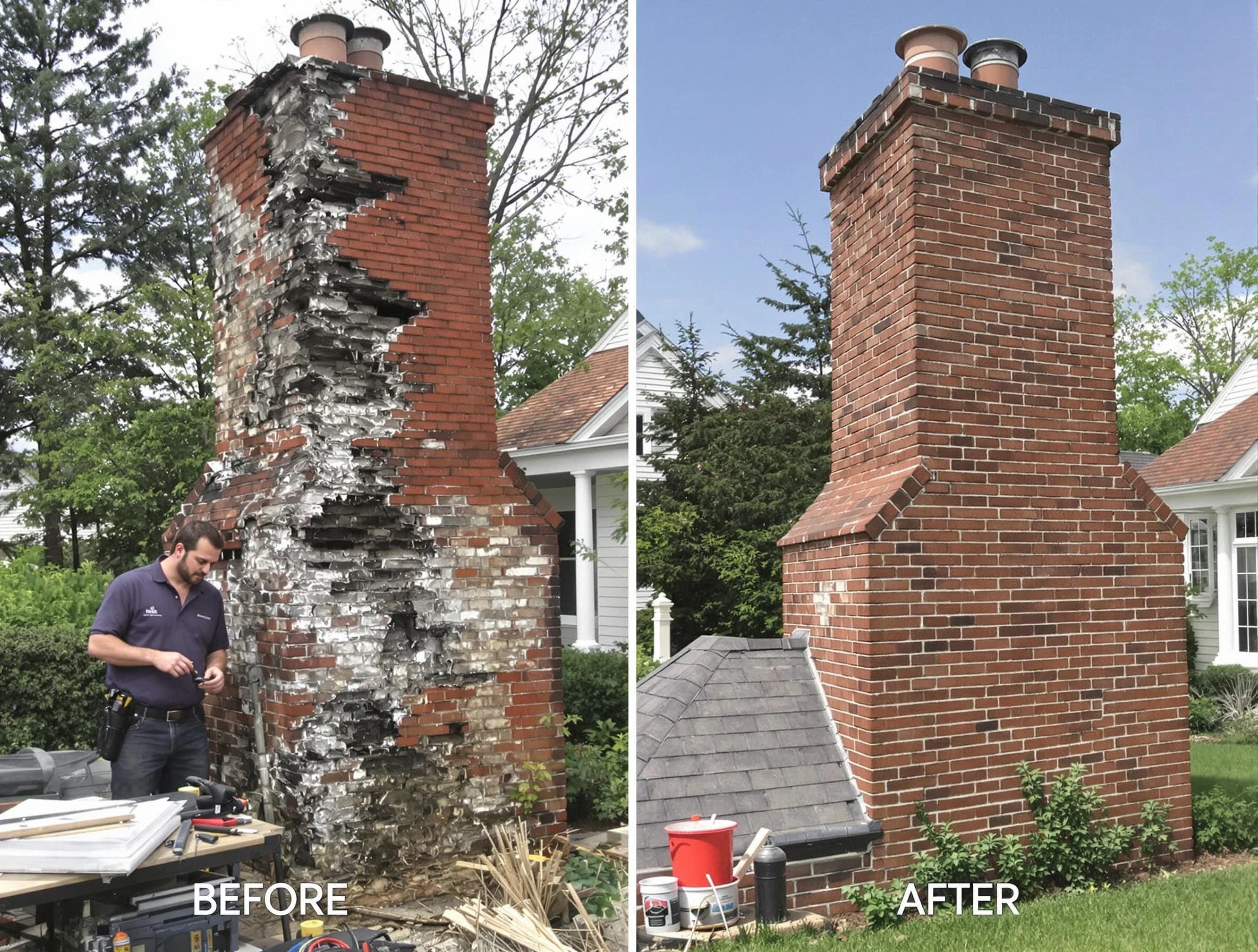 Cullman Chimney Sweep performing a full chimney restoration in Cullman, AL