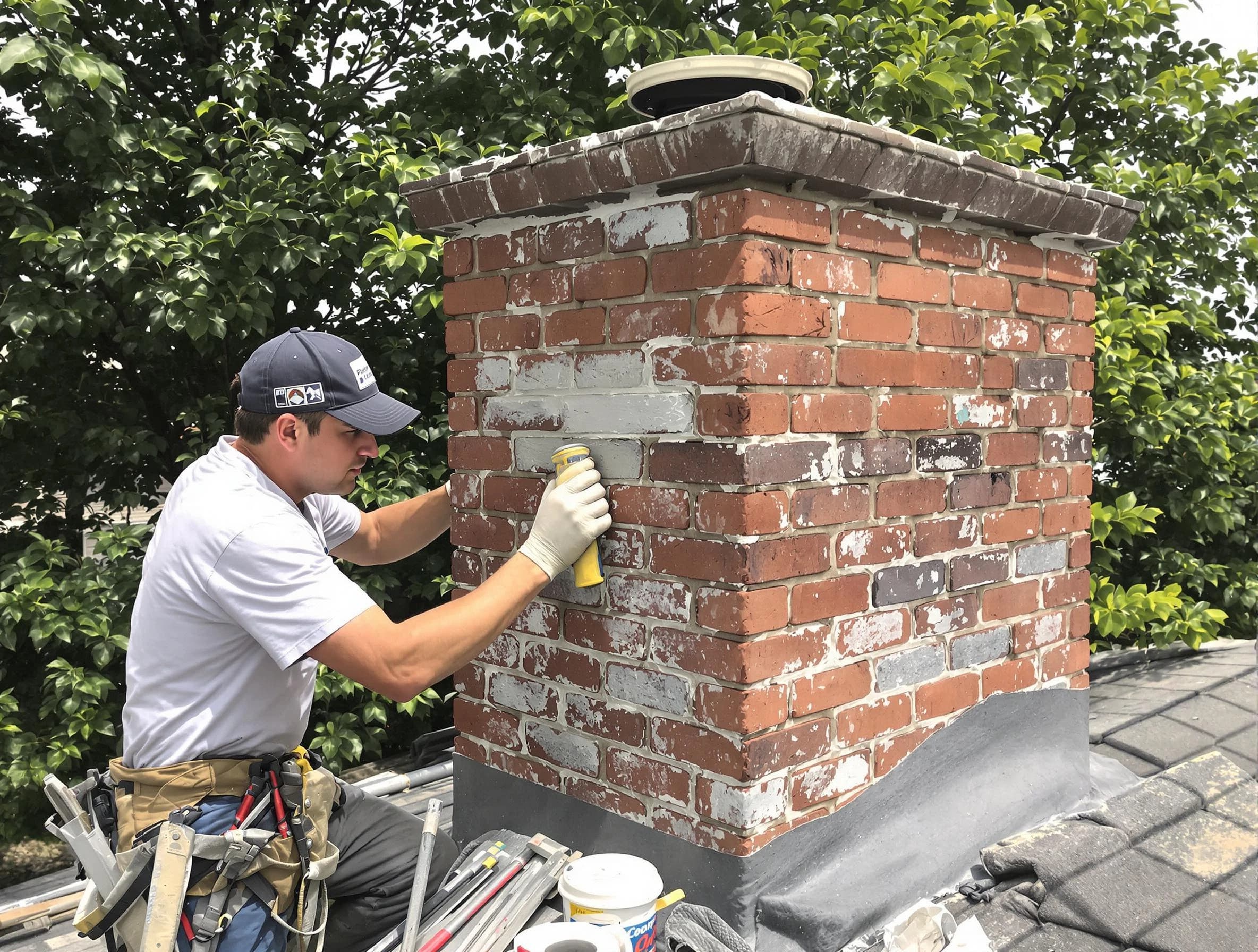 Cullman Chimney Sweep restoring an aging chimney in Cullman, AL