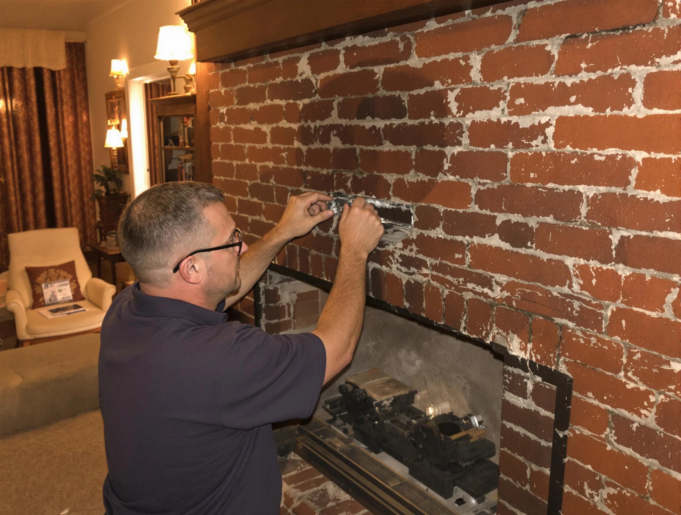Cullman Chimney Sweep expert fixing a fireplace in Cullman, AL