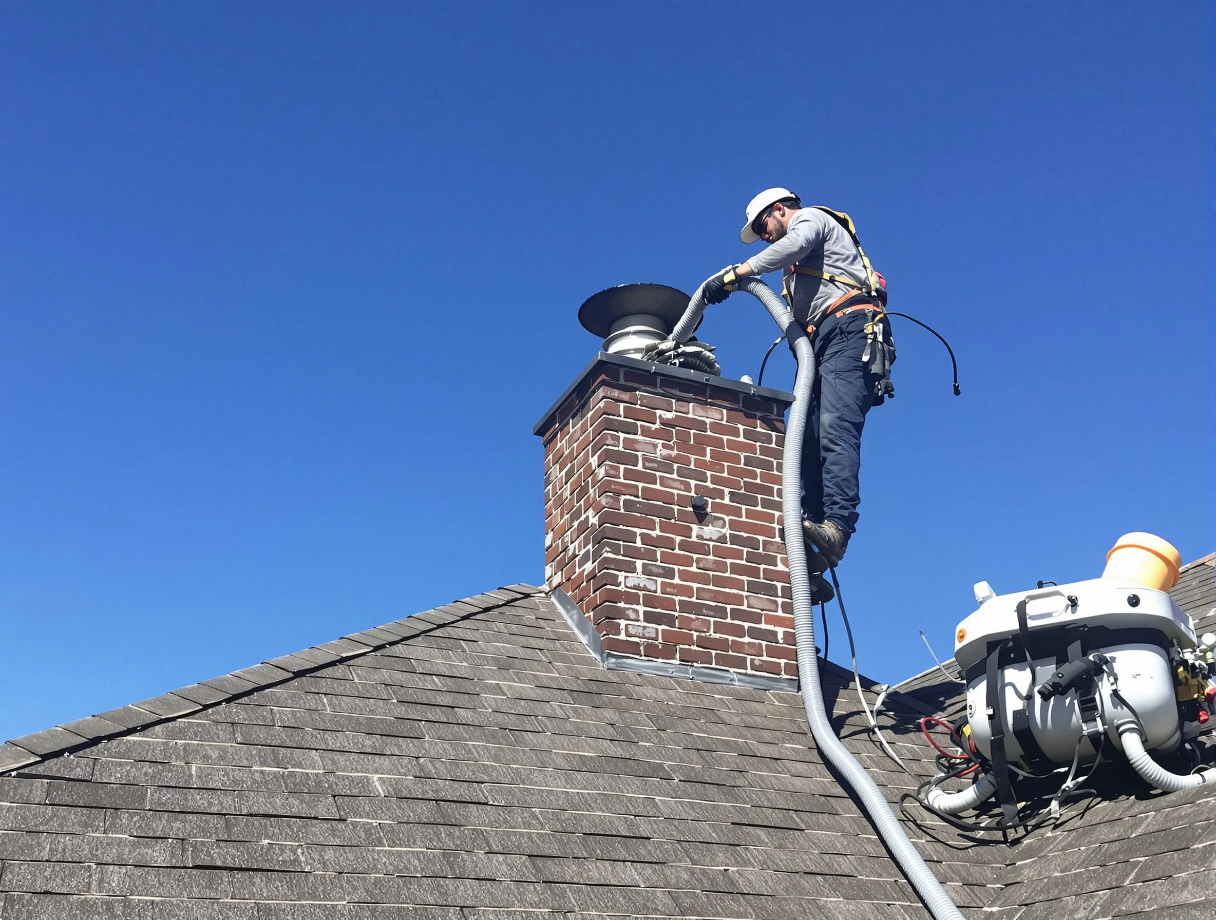 Dedicated Cullman Chimney Sweep team member cleaning a chimney in Cullman, AL