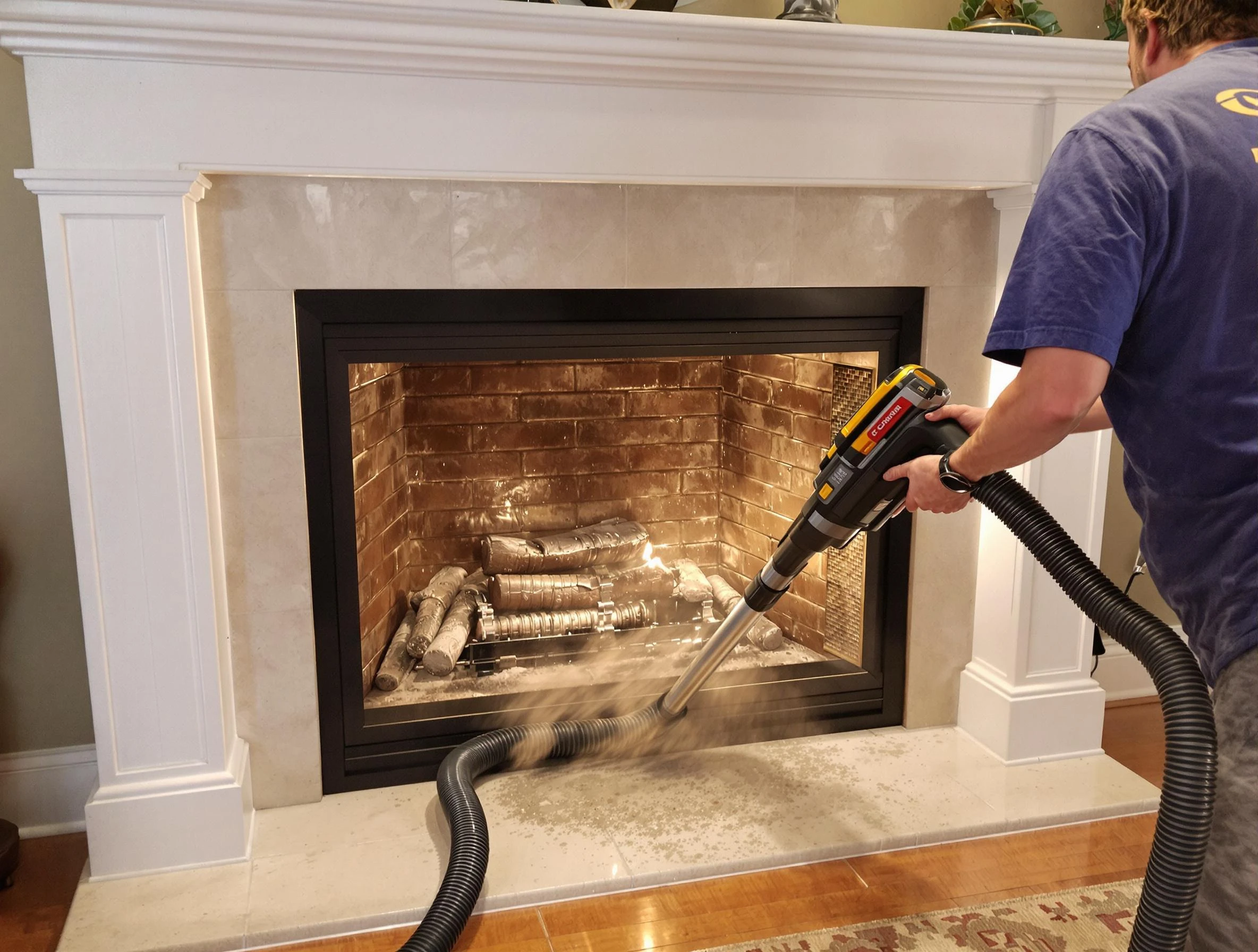 Fireplace cleaning performed by Cullman Chimney Sweep in Cullman, AL